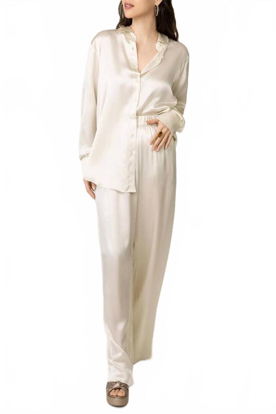 NEW SABLYN theodore silk relaxed button down shirt in gardenia
